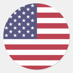 Verenigde Staten/Amerikaanse vlag, VS/VS Ronde Sticker