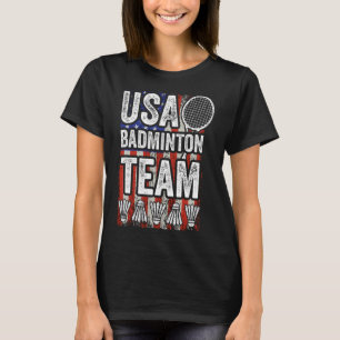 Verenigde Staten Badminton Team American Flag Funn T-shirt