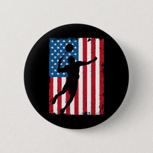 Verenigde Staten Badminton Vlag  Sportvlag Ronde Button 5,7 Cm
