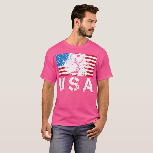 Verenigde Staten Beach Volleybal Team Amerikaanse  T-shirt (Voorkant volledig)