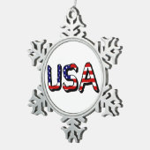 Verenigde Staten bedekt met Amerikaanse vlag ornan Tin Sneeuwvlok Ornament (Rechts)