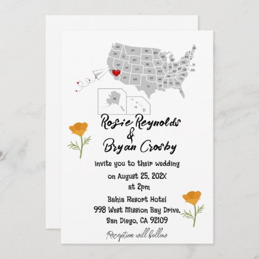 Verenigde Staten bestemmingsplannen Weddenschap Kaart (Voorkant / Achterkant)