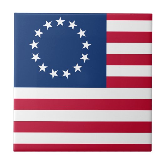 Verenigde Staten Betsy Ross Flag Tegeltje (Voorkant)