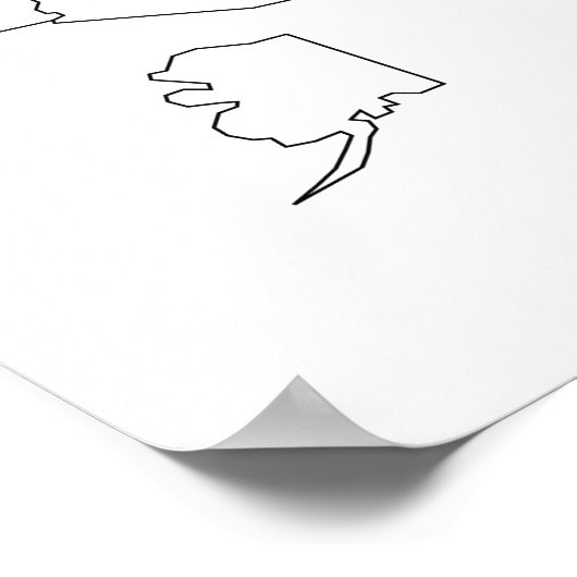 Verenigde Staten blanco kaart US overzicht poster (Hoek)