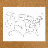 Verenigde Staten blanco kaart US overzicht poster