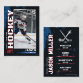 Verenigde Staten Blauw Rood Hockey Trading Kaart H Contactkaartje (Voorkant / Achterkant)