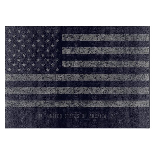 Verenigde Staten Blue Grunge Amerikaanse vlag Snijplank (Voorkant)
