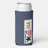 Verenigde Staten Blue Navy Stars Stripes Seltzer Blikjeskoeler (Seltzer Voorkant)