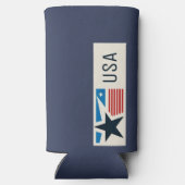 Verenigde Staten Blue Navy Stars Stripes Seltzer Blikjeskoeler (Achterkant)