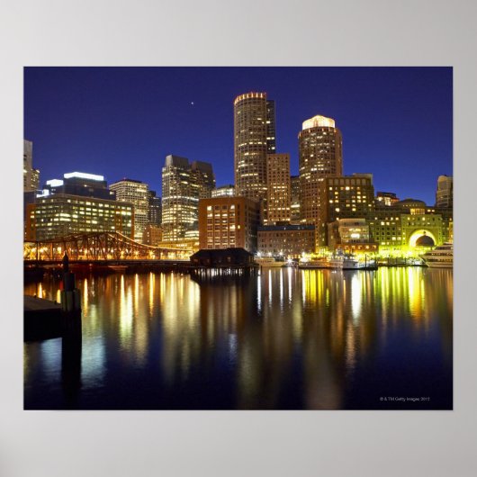 Verenigde Staten, Boston, skyline in de stad 's na Poster (Voorkant)
