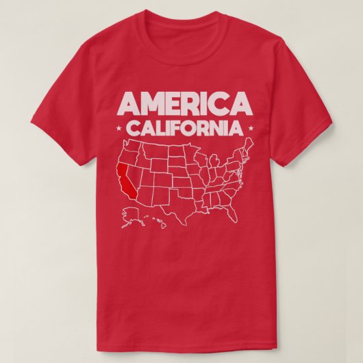 Verenigde Staten cadeau California State T-shirt (Design voorkant)