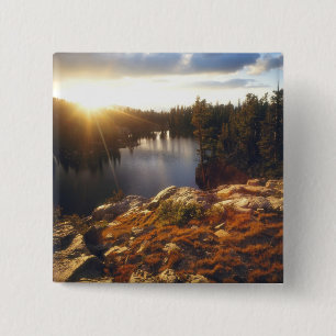 Verenigde Staten, Californië, Sierra Nevada berge Vierkante Button 5,1 Cm