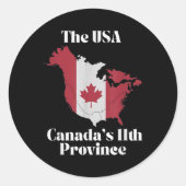 Verenigde Staten Canada 11e Provincie Ronde Sticker (Voorkant)