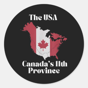 Verenigde Staten Canada 11e Provincie Ronde Sticker