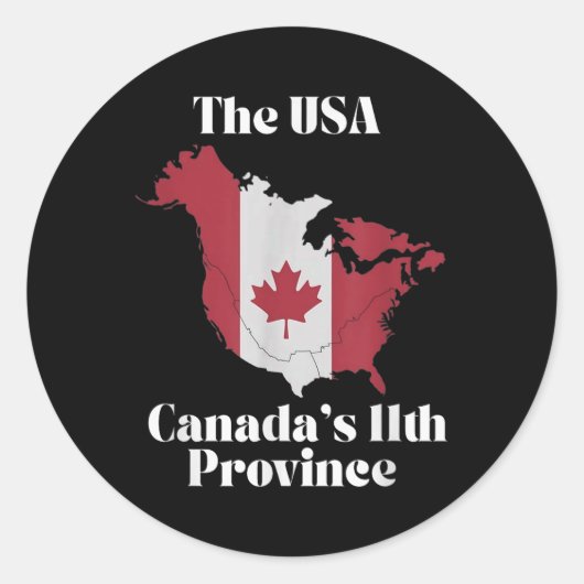 Verenigde Staten Canada 11e Provincie Ronde Sticker (Voorkant)