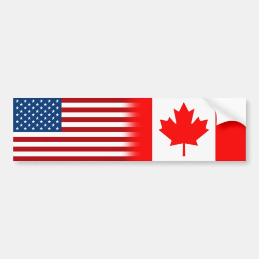 Verenigde Staten Canada Canadese Amerikaan Bumpersticker (Voorkant)