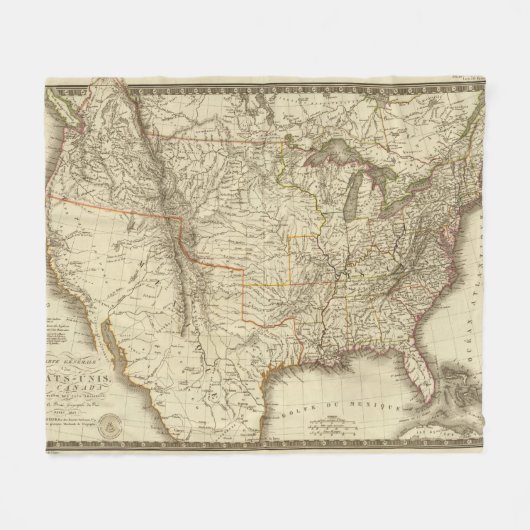 Verenigde Staten, Canada Fleece Deken (Voorkant (Horizontaal))