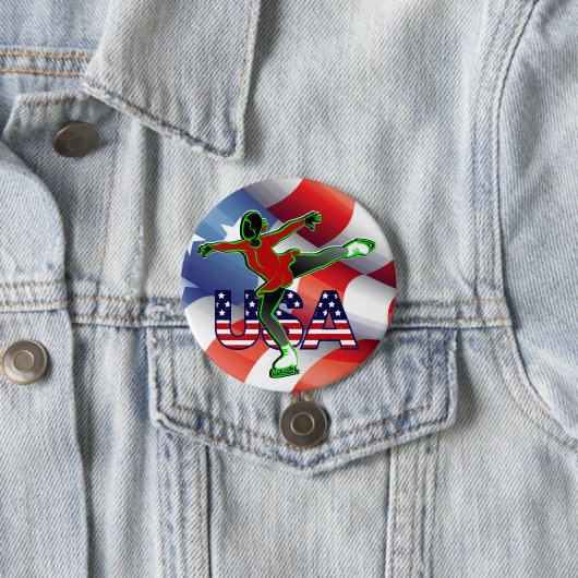 Verenigde Staten Cijfer Skating Large Ronde Button 7,6 Cm (In situ)