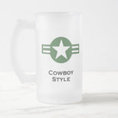 Verenigde Staten Cowboy Style Green Matglas Bierpul (Links)