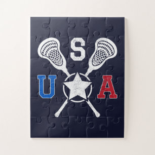Verenigde Staten Crosskick Emblem - Lacrosse Veren Legpuzzel