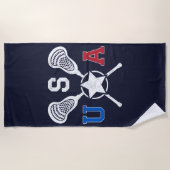 Verenigde Staten Crosskick Emblem - Lacrosse Veren Strandlaken (Voorkant)