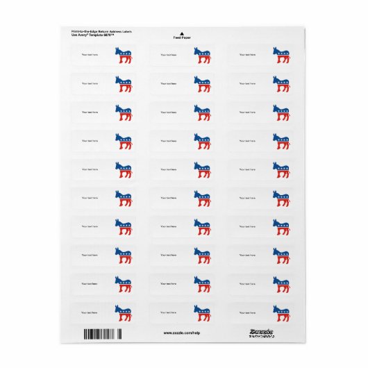 verenigde staten - democratische partij donkey usa etiket (Full Sheet)