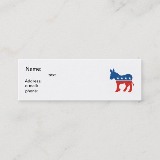 verenigde staten - democratische partij donkey usa mini visitekaartje (Voorkant)