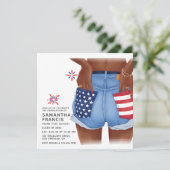 Verenigde Staten Denim Girl Graduation Party Kaart (Staand voorkant)