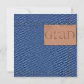 Verenigde Staten Denim Girl Graduation Party Kaart (Achterkant)