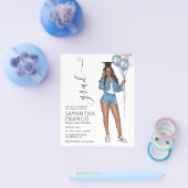 Verenigde Staten Denim - Uitnodiging Girl Graduati Flyer (Enkel)