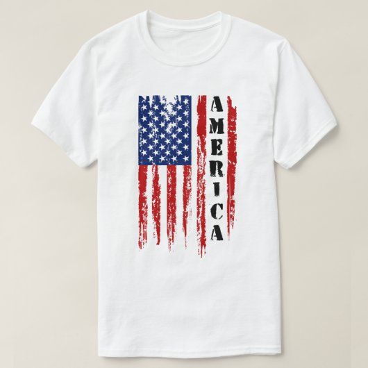 Verenigde Staten Distressed American Flag T-shirt (Design voorkant)