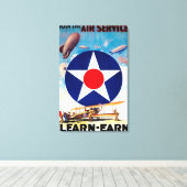 Verenigde Staten - Doe mee met de Air Service Lear Canvas Afdruk (Insitu (Houten vloer))