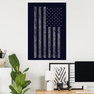 Verenigde Staten Donkerblauwe Amerikaanse vlag Poster