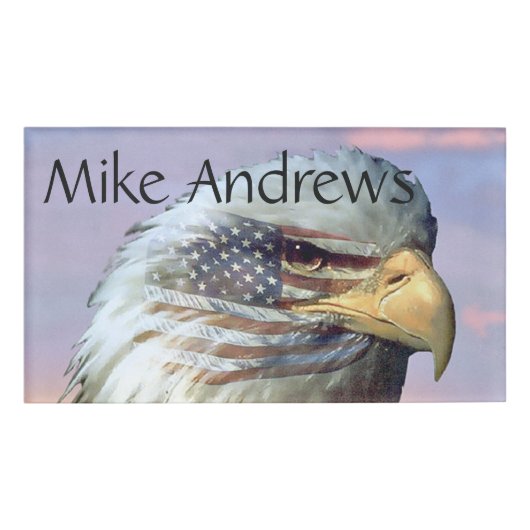 Verenigde Staten Eagle Bird Veteran Patriot Name T Naambadge (Voorkant)