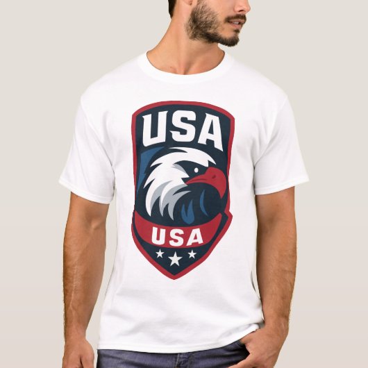 Verenigde Staten Eagle Sports Crest T-shirt (Voorkant)