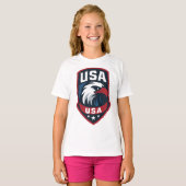 Verenigde Staten Eagle Sports Crest T-shirt (Voorkant volledig)