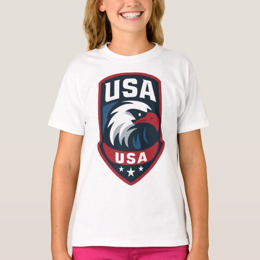 Verenigde Staten Eagle Sports Crest T-shirt (Voorkant)