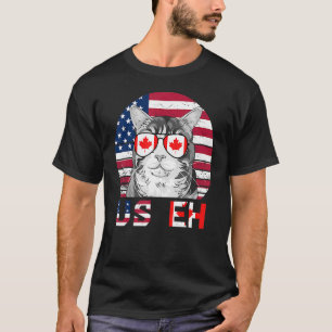 Verenigde Staten Eh Cat America Canada Vlag Amerik T-shirt