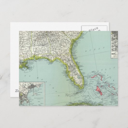 Verenigde Staten en Bahama's Briefkaart (Voorkant / Achterkant)