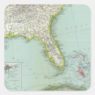 Verenigde Staten en Bahama's Vierkante Sticker