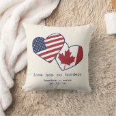 Verenigde Staten en Canada Heart Flags Wedding Kussen (Deken)