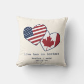 Verenigde Staten en Canada Heart Flags Wedding Kussen (Voorkant)