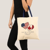 Verenigde Staten en Canada Heart Flags Wedding Tote Bag (Voorkant (product))