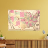 Verenigde Staten en gebieden Canvas Afdruk (Insitu (Woonkamer))