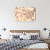Verenigde Staten en gebieden Canvas Afdruk (Insitu (Slaapkamer))