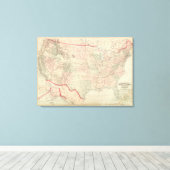 Verenigde Staten en gebieden Canvas Afdruk (Insitu (Houten vloer))