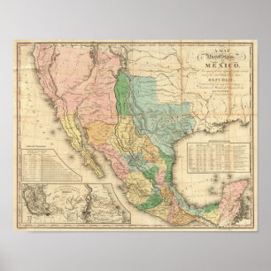 Verenigde Staten en Mexico Poster