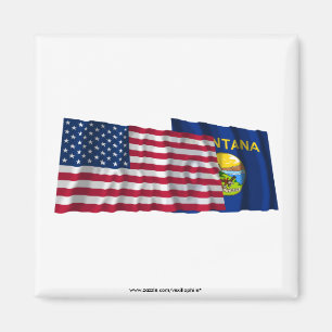 Verenigde Staten en Montana Waving Flags Magneet