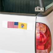 Verenigde Staten en New Jersey Flags Bumpersticker (Op Truck)