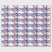 Verenigde Staten en Puerto Rico Flag Heart Cadeaupapier (Vlak)